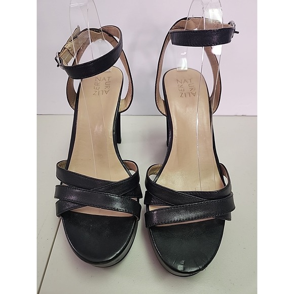 Naturalizer Shoes - Naturalizer Womens 10 Mallory Black Ankle Strap Platform Sandal Classic Corpcore